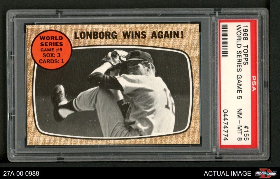 1968 Topps #155 Jim Lonborg A PSA 8 - NM/MT - Image 1 of 1