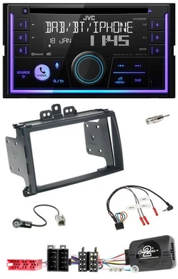 JVC Lenkrad USB 2DIN DAB Bluetooth CD Autoradio für Hyundai i20 09-12 schwarz - Bild 1 von 4