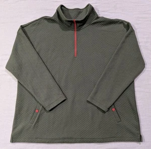 LL Bean Pullover Mens 3X Plus Green Quilted Half Zip Mock Neck Outdoor Layering - Picture 1 of 10