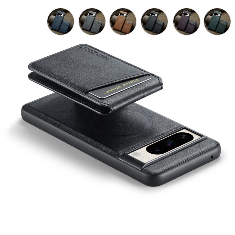 For Google Pixel 7A/8A/9A/7/8/9 Pro XL Leather Case Removable Card Holder Cover - Image 1 of 4