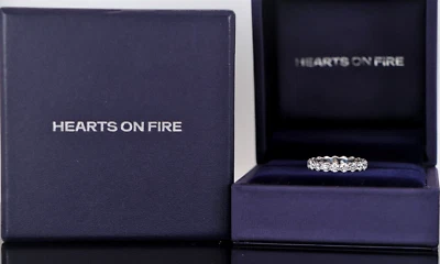 $12300 Hearts On Fire 18K White Gold Round Diamond 2.60ct Wedding Ring Band 6.25 - Image 1 of 4