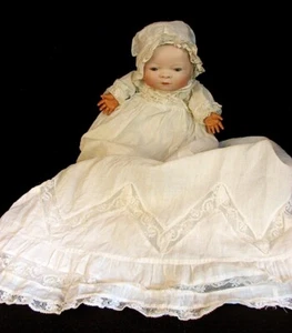 BYE LO BABY DOLL 12" GLASS EYES ORIGINAL CLOTHES c.1930 - Foto 1 di 9