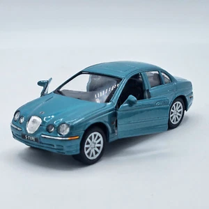 Welly Diecast Car Jaguar S-Type Teal Pullback Modellauto - Bild 1 von 10