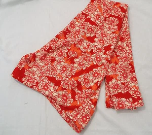 Women's LuLaRoe OS One Size Leggings Red Off White Flowers NEW - Picture 1 of 3