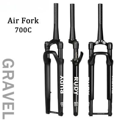 700C Off-road Gravel Road Bike Suspension Air and Oil Fork 100x12MM Disc Brake - Image 1 of 4