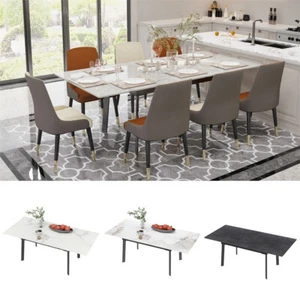 71inch Extendable Dining Table High Gloss White / Black Kitchen Table Warranty - Picture 1 of 17