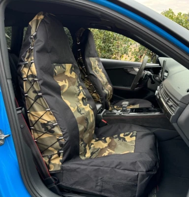 Fundas de asiento delanteras impermeables Amry camuflaje lona 2 piezas para Mitsubishi Outlander Foto 1 de 4