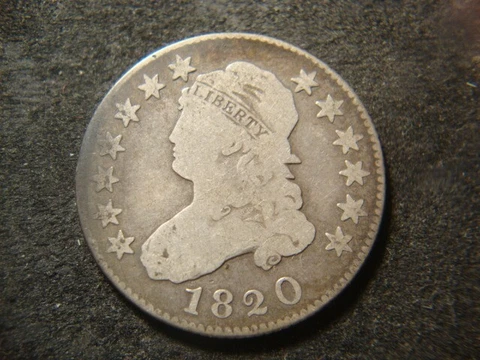 1820 Fine Capped Bust Large Sized Quarter Nice Coin CHX Cover
