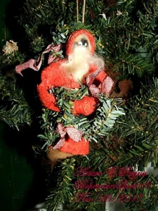AMERICANA SANTA CLAUS CHRISTMAS TREE HANDMADE ORNAMENT - Picture 1 of 5