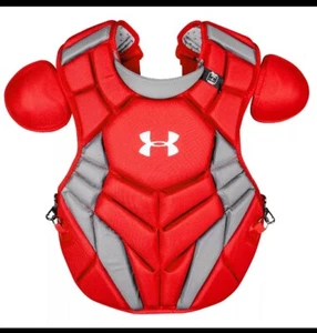 Under Armour UA Pro 4 Series Youth 13.5 Inch Catcher's Chest Protector - Scarlet - Picture 1 of 4