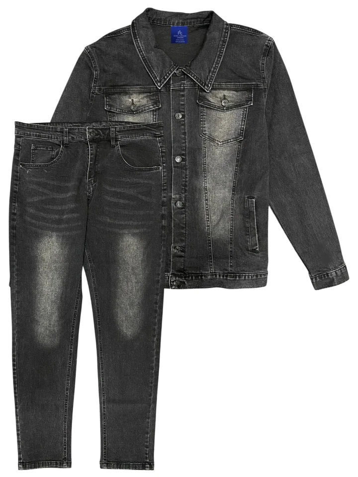 Men's Denim Classic Jean Suit 2-Piece Outfit Jacket & Pants - Image 1 of 1