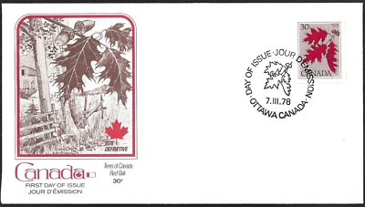 Canada   # 720     "RED OAK TREE"      Brand New   1978  Fleetwood Issue - Image 1 of 2