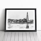 The Shard & London Skyline In Abstract Wall Art Print Framed Picture Poster