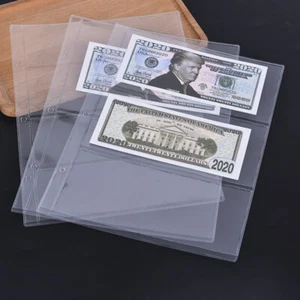 Paper Money Banknote Page Collecting Stamps Holder Sleeves Loose Leaf Page ABY2 - Zdjęcie 1 z 9