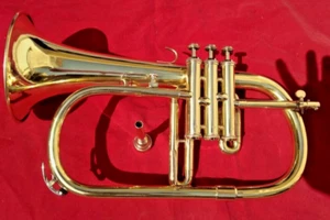 Flugel Horn 3 Valve Horn British Style  Band Musical Instrument Brass Polish BB - Picture 1 of 14