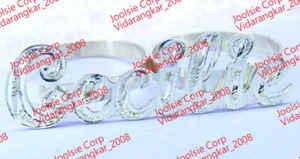 PERSONALISIERTER PAVE SILBER 0,925 ZWEI 2 FINGER NAMENRING (BELIEBIGER NAME/GRÖSSE) US-VERKÄUFER - Bild 1 von 2