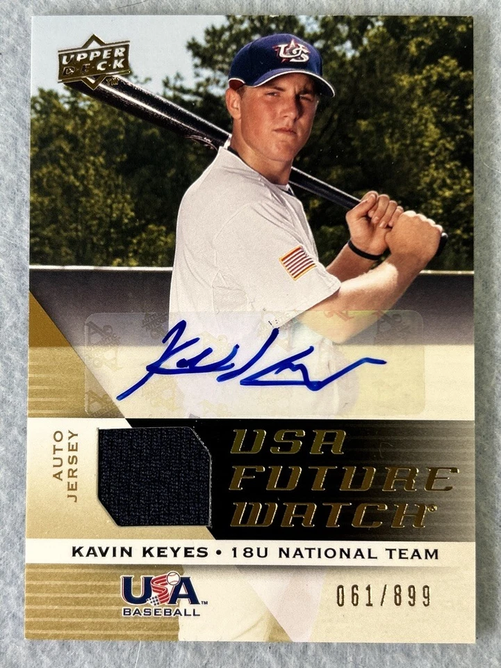 2009 Upper Deck USA Future Watch Game-Used Auto Jersey 899 Kavin Keyes #UFWA-31 - Image 1 of 2