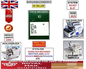GROZ BECKERT B27 DCX27 RMX27 SIZE:65 INDUSTRIAL OVERLOCK SEWING MACHINE NEEDLES - Picture 1 of 3