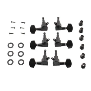 Guitar Machine Heads Black Tuning Pegs Tuners 3R3L for Electric Acoustic Guitars - Picture 1 of 12