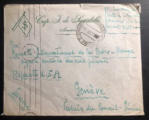 1943 Campobasso Isernia Italy Concentration Camp Cover To Swiss Red Cross - Picture 1 of 2