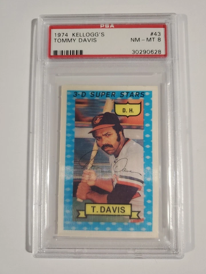 1974 Kellogg's 3-D Super Stars Tommy Davis #43 PSA 8 Baltimore Orioles  - Image 1 of 2