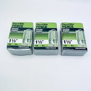 3-PACKS HILLMAN 461299 SUJETADORES GRAPA DE VALLA GALVANIZADA, 1-1/2", 1-LB.- CADA UNO - Imagen 1 de 2