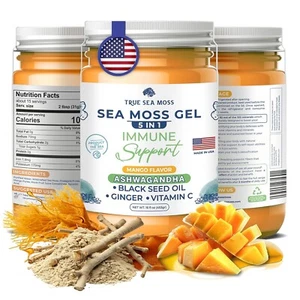 TrueSeaMoss Wildcrafted Irish Sea Moss Gel with Ashwagandha, Made with Organic S - Picture 1 of 7