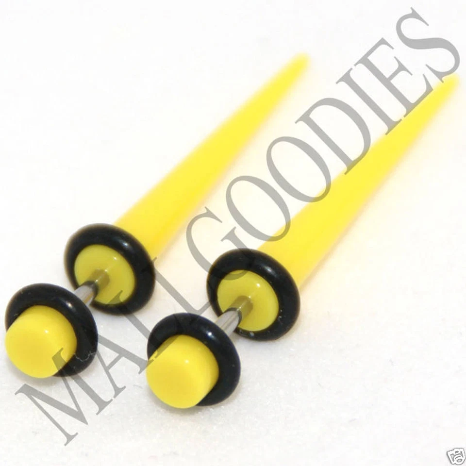 0365 Fake Cheaters Faux Illusion maca de orelha plugues cônicos cor amarela 6G - Imagem 1 de 1