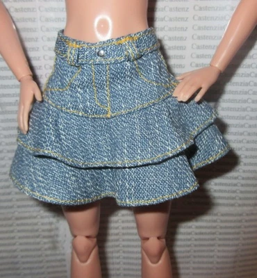 BOTTOM 2024 MY SCENE CHELSEA  RUFFLED DENIM JEAN SKIRT FITS MADE TO MOVE DOLL - Image 1 of 4