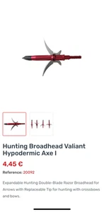 Hunting Broadhead Valiant Hypodermic Axe I - Picture 1 of 13