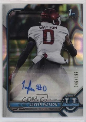 2021 Bowman U Chrome Prospect Lava Refractor /199 Jaylen Watson #BCPA-JWA Auto - Image 1 of 2