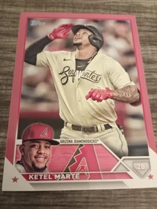 2023 Topps Series 1 Ketel Marte SSP Mothers Day Pink 32/50 Diamondbacks - Picture 1 of 2