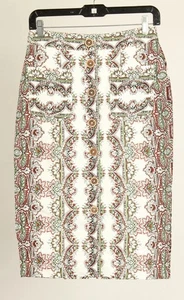 Maeve by Anthropologie Rock Damen 2 weiß rot Bleistifttaschen Stretch " - Bild 1 von 9