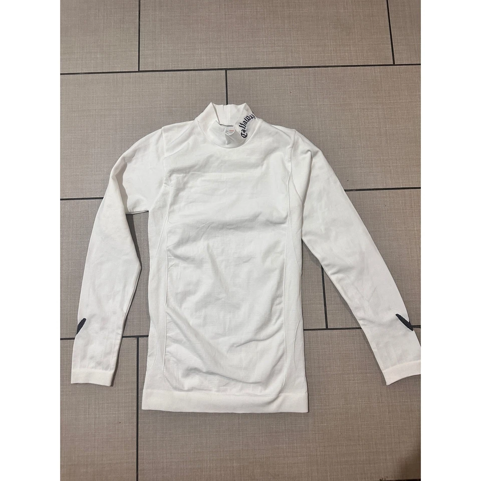 Blusa Callaway Feminina Golfe Manga Longa Decote Simulado Camada Base Branca Tamanho M - Imagem 1 de 4