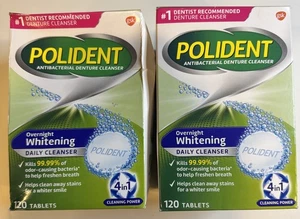 2x Limpiador Dentadura Blanqueador Polident Overnight 240 Comprimidos, Exp. 2026/2027 - Imagen 1 de 6