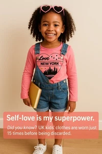 H&M UK8-10 Girls Pink Long Sleeve Top | Love New York Skyline | Trendy | Casual - Picture 1 of 9