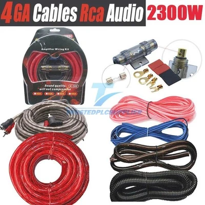 TRUSTEDPLCSUPPLIER 2300W 4 Gauge Car Audio Cable Kit Amplifier Install Amp RCA Subwoofer Sub Wiring