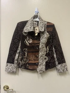 NWT Paparazzi By Riz Jacket Unique Patchwork Bohemian Contrasting Patters Size S - Picture 1 of 7