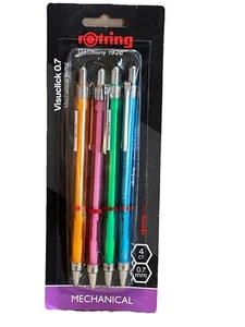 rOtring VisuClick Druckbleistift, 0,7 mm, verschiedene Läufe, 4 Stück Neu - Bild 1 von 2