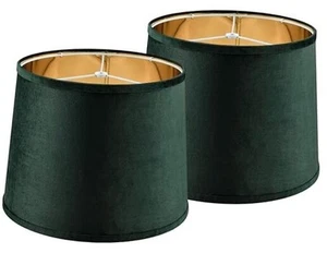 Fabric Lamp Shades Set of 2 Medium Lamp Shade-11 * 13 11*13*10- IN(2Pack) Green - Picture 1 of 8