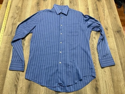 Van Heusen Shirt, Men's Medium, 15-.15.5 Blue White Stripe Long Sleeve Button Up - Image 1 of 4