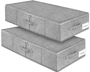 Under Bed Storage 2 Pack Underbed Storage Container Bags With Lid Foldable St... - Picture 1 of 8
