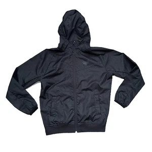 Rip Curl Jacket Windbreaker size M Black Hooded Lightweight Full Zip Long Sleeve - Picture 1 of 6