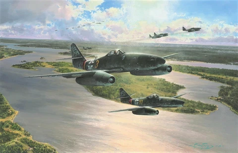 Stormbirds Rising by Robert Taylor autographed by four Luftwaffe Jet Pilots Cover
