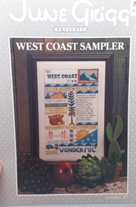 JUNE GRIGG DESIGNS Counted Cross Stitch Leaflet WEST COAST SAMPLER Lflt 25 - Picture 1 of 4