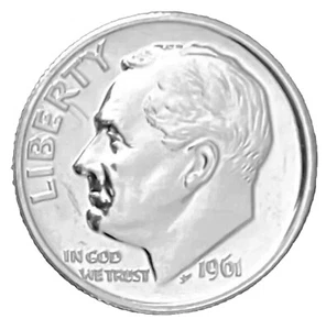 1961-P Roosevelt Dime Gem 90% Silver Proof US Coin | FAST FREE SHIPPING! - Picture 1 of 5