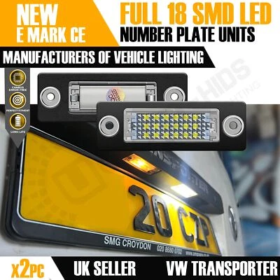 For VW T5 T5.1 T6 T6.1 Transporter 2003-17 LED Number Plate Light Units UK - Image 1 of 4