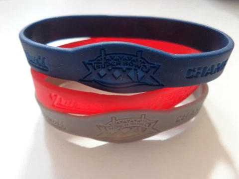 New England Patriots Super Bowl 39 Champions 3 Pk Rubber Bracelets / Wristbands Cover
