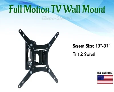 Tilt & Swivel TV Wall Mount 13 19 24 27 32 37 Inch Flat Screen LED LCD Bracket - Image 1 of 4
