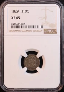 1829 Capped Bust Half Dime LM-3 - NGC XF45 - Completely Original! Great Coin! PQ - Picture 1 of 11